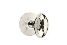 Load image into Gallery viewer, HAMMERED EGG (HE) PRIVACY (BED/BATH) KNOB WITH 2-3/8" BACKSET AND 1/4" ROUND FACEPLATE AND STRIKEPLATE