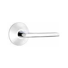 Load image into Gallery viewer, HELIOS (HLO) PRIVACY (BED/BATH) LEVER WITH 2-3/8" BACKSET AND 1/4" ROUND FACEPLATE AND STRIKEPLATE