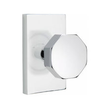 Load image into Gallery viewer, OCTAGON (OCT) PRIVACY (BED/BATH) KNOB WITH 2-3/8" BACKSET AND 1/4" ROUND FACEPLATE AND STRIKEPLATE
