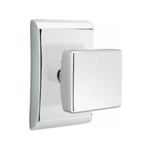 Load image into Gallery viewer, SQUARE (SQU) PASSAGE (HALL/CLOSET) KNOB WITH 2-3/8" BACKSET AND 1/4" ROUND FACEPLATE AND STRIKEPLATE