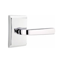 Load image into Gallery viewer, SION (SIO) PRIVACY (BED/BATH) LEVER WITH 2-3/8" BACKSET AND 1/4" ROUND FACEPLATE AND STRIKEPLATE