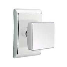 Load image into Gallery viewer, SQUARE (SQU) PRIVACY (BED/BATH) KNOB WITH 2-3/8" BACKSET AND 1/4" ROUND FACEPLATE AND STRIKEPLATE