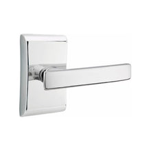 Load image into Gallery viewer, GENEVA (GV) PRIVACY (BED/BATH) LEVER WITH 2-3/8" BACKSET AND 1/4" ROUND FACEPLATE AND STRIKEPLATE