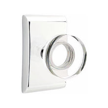 Load image into Gallery viewer, MODERN DISC GLASS (MDC) PRIVACY (BED/BATH) KNOB WITH 2-3/8" BACKSET AND 1/4" ROUND FACEPLATE AND STRIKEPLATE