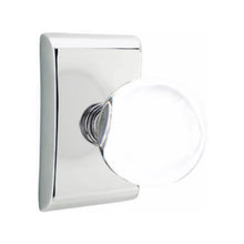 Load image into Gallery viewer, BRISTOL GLASS (BL) PRIVACY (BED/BATH) KNOB WITH 2-3/8" BACKSET AND 1/4" ROUND FACEPLATE AND STRIKEPLATE WITH MODERN ROSETTE