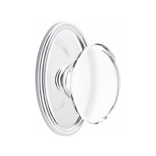 Load image into Gallery viewer, HAMPTON GLASS (HT) PRIVACY (BED/BATH) KNOB WITH 2-3/8" BACKSET AND 1/4" FACEPLATE AND STRIKEPLATE WITH TRADITIONAL ROSETTE