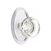 Load image into Gallery viewer, GEORGETOWN GLASS (GT) PRIVACY (BED/BATH) KNOB WITH 2-3/8" BACKSET AND 1/4" ROUND FACEPLATE AND STRIKEPLATE