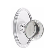 Load image into Gallery viewer, PROVIDENCE GLASS (PC) PRIVACY (BED/BATH) KNOB WITH 2-3/8" BACKSET AND 1/4" ROUND FACEPLATE AND STRIKEPLATE
