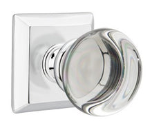 Load image into Gallery viewer, PROVIDENCE GLASS (PC) PASSAGE (HALL/CLOSET) KNOB WITH 2-3/8" BACKSET AND 1/4" ROUND FACEPLATE AND STRIKEPLATE