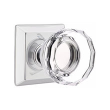 Load image into Gallery viewer, LOWELL GLASS (LW) PASSAGE (HALL/CLOSET) KNOB WITH 2-3/8" BACKSET AND 1/4" ROUND FACEPLATE AND STRIKEPLATE