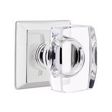 Load image into Gallery viewer, WINDSOR GLASS (WS) PRIVACY (BED/BATH) KNOB WITH 2-3/8" BACKSET AND 1/4" ROUND FACEPLATE AND STRIKEPLATE WITH TRADITIONAL ROSETTE