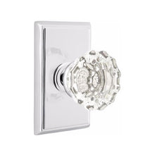 Load image into Gallery viewer, ASTORIA GLASS (AS) PASSAGE (HALL/CLOSET) KNOB WITH 2-3/8" BACKSET AND 1/4" ROUND FACEPLATE AND STRIKEPLATE
