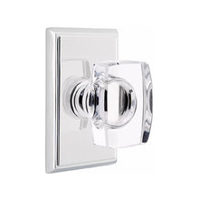 Load image into Gallery viewer, WINDSOR GLASS (WS) PRIVACY (BED/BATH) KNOB WITH 2-3/8" BACKSET AND 1/4" ROUND FACEPLATE AND STRIKEPLATE WITH TRADITIONAL ROSETTE