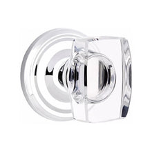 Load image into Gallery viewer, WINDSOR GLASS (WS) PRIVACY (BED/BATH) KNOB WITH 2-3/8" BACKSET AND 1/4" ROUND FACEPLATE AND STRIKEPLATE WITH TRADITIONAL ROSETTE