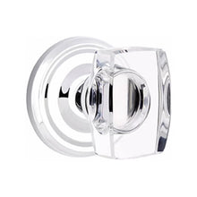Load image into Gallery viewer, WINDSOR GLASS (WS) PASSAGE (HALL/CLOSET) KNOB WITH 2-3/8" BACKSET AND 1/4" ROUND FACEPLATE AND STRIKEPLATE WITH TRADITIONAL ROSETTE