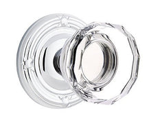 Load image into Gallery viewer, LOWELL GLASS (LW) PRIVACY (BED/BATH) KNOB WITH 2-3/8" BACKSET AND 1/4" ROUND FACEPLATE AND STRIKEPLATE