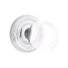 Load image into Gallery viewer, BRISTOL GLASS (BL) PASSAGE (HALL/CLOSET) KNOB WITH 2-3/8" BACKSET AND 1/4" ROUND FACEPLATE AND STRIKEPLATE WITH TRADITIONAL ROSETTE