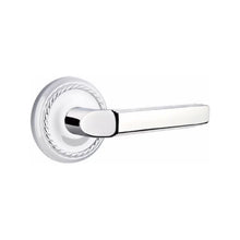 Load image into Gallery viewer, MILANO (M) PASSAGE (HALL/CLOSET) LEVER WITH 2-3/8" BACKSET AND 1/4" ROUND FACEPLATE AND STRIKEPLATE