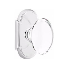 Load image into Gallery viewer, HAMPTON GLASS (HT) PRIVACY (BED/BATH) KNOB WITH 2-3/8" BACKSET AND 1/4" FACEPLATE AND STRIKEPLATE WITH TRADITIONAL ROSETTE
