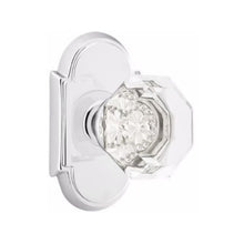 Load image into Gallery viewer, OLD TOWN GLASS (OT) PRIVACY (BED/BATH) KNOB WITH 2-3/8" BACKSET AND 1/4" ROUND FACEPLATE AND STRIKEPLATE