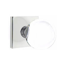 Load image into Gallery viewer, BRISTOL GLASS (BL) PRIVACY (BED/BATH) KNOB WITH 2-3/8" BACKSET AND 1/4" ROUND FACEPLATE AND STRIKEPLATE WITH MODERN ROSETTE
