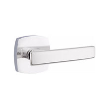 Load image into Gallery viewer, GENEVA (GV) PRIVACY (BED/BATH) LEVER WITH 2-3/8" BACKSET AND 1/4" ROUND FACEPLATE AND STRIKEPLATE