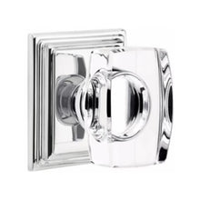 Load image into Gallery viewer, WINDSOR GLASS (WS) PRIVACY (BED/BATH) KNOB WITH 2-3/8" BACKSET AND 1/4" ROUND FACEPLATE AND STRIKEPLATE WITH TRADITIONAL ROSETTE