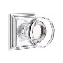 Load image into Gallery viewer, LOWELL GLASS (LW) PRIVACY (BED/BATH) KNOB WITH 2-3/8" BACKSET AND 1/4" ROUND FACEPLATE AND STRIKEPLATE