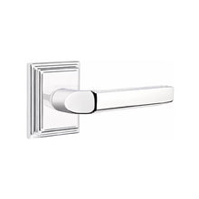 Load image into Gallery viewer, MILANO (M) PASSAGE (HALL/CLOSET) LEVER WITH 2-3/8" BACKSET AND 1/4" ROUND FACEPLATE AND STRIKEPLATE