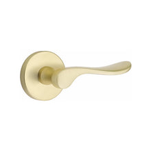 Load image into Gallery viewer, LUZERN (LU) PRIVACY (BED/BATH) LEVER WITH 2-3/8" BACKSET AND 1/4" ROUND FACEPLATE AND STRIKEPLATE