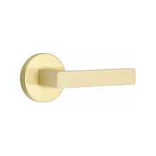 Load image into Gallery viewer, DUMONT (DT) PASSAGE (HALL/CLOSET) LEVER WITH 2-3/8" BACKSET AND 1/4" ROUND FACEPLATE AND STRIKEPLATE