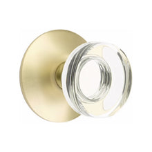 Load image into Gallery viewer, MODERN DISC GLASS (MDC) PASSAGE (HALL/CLOSET) KNOB WITH 2-3/8" BACKSET AND 1/4" ROUND FACEPLATE AND STRIKEPLATE