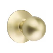 Load image into Gallery viewer, ORB (OR) PRIVACY (BED/BATH) KNOB WITH 2-3/8" BACKSET AND 1/4" ROUND FACEPLATE AND STRIKEPLATE