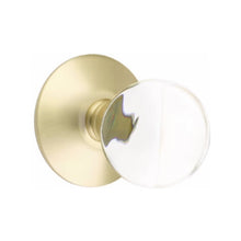 Load image into Gallery viewer, BRISTOL GLASS (BL) PRIVACY (BED/BATH) KNOB WITH 2-3/8" BACKSET AND 1/4" ROUND FACEPLATE AND STRIKEPLATE WITH MODERN ROSETTE