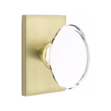Load image into Gallery viewer, HAMPTON GLASS (HT) PASSAGE (HALL/CLOSET) KNOB WITH 2-3/8" BACKSET AND 1/4" ROUND FACEPLATE AND STRIKEPLATE WITH MODERN ROSETTE