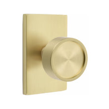 Load image into Gallery viewer, VERVE (VR) PRIVACY (BED/BATH) KNOB WITH 2-3/8" BACKSET AND 1/4" ROUND FACEPLATE AND STRIKEPLATE