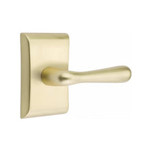 Load image into Gallery viewer, BASEL (BA) PRIVACY (BED/BATH) LEVER WITH 2-3/8" BACKSET AND 1/4" ROUND FACEPLATE AND STRIKEPLATE