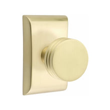 Load image into Gallery viewer, BERN (BN) PRIVACY (BED/BATH) KNOB WITH 2-3/8" BACKSET AND 1/4" ROUND FACEPLATE AND STRIKEPLATE