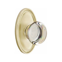 Load image into Gallery viewer, PROVIDENCE GLASS (PC) PASSAGE (HALL/CLOSET) KNOB WITH 2-3/8" BACKSET AND 1/4" ROUND FACEPLATE AND STRIKEPLATE