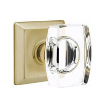 Load image into Gallery viewer, WINDSOR GLASS (WS) PRIVACY (BED/BATH) KNOB WITH 2-3/8" BACKSET AND 1/4" ROUND FACEPLATE AND STRIKEPLATE WITH TRADITIONAL ROSETTE