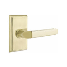 Load image into Gallery viewer, MILANO (M) PASSAGE (HALL/CLOSET) LEVER WITH 2-3/8" BACKSET AND 1/4" ROUND FACEPLATE AND STRIKEPLATE