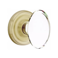 Load image into Gallery viewer, HAMPTON GLASS (HT) PASSAGE (HALL/CLOSET) KNOB WITH 2-3/8" BACKSET AND 1/4" FACEPLATE AND STRIKEPLATE WITH TRADITIONAL ROSETTE