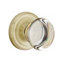 Load image into Gallery viewer, PROVIDENCE GLASS (PC) PRIVACY (BED/BATH) KNOB WITH 2-3/8" BACKSET AND 1/4" ROUND FACEPLATE AND STRIKEPLATE
