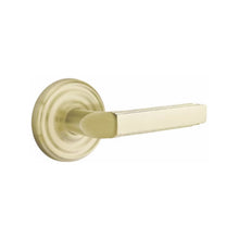 Load image into Gallery viewer, MILANO (M) PASSAGE (HALL/CLOSET) LEVER WITH 2-3/8" BACKSET AND 1/4" ROUND FACEPLATE AND STRIKEPLATE