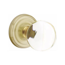 Load image into Gallery viewer, BRISTOL GLASS (BL) PASSAGE (HALL/CLOSET) KNOB WITH 2-3/8" BACKSET AND 1/4" ROUND FACEPLATE AND STRIKEPLATE WITH TRADITIONAL ROSETTE