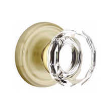 Load image into Gallery viewer, LOWELL GLASS (LW) PRIVACY (BED/BATH) KNOB WITH 2-3/8" BACKSET AND 1/4" ROUND FACEPLATE AND STRIKEPLATE