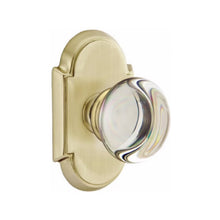 Load image into Gallery viewer, PROVIDENCE GLASS (PC) PASSAGE (HALL/CLOSET) KNOB WITH 2-3/8" BACKSET AND 1/4" ROUND FACEPLATE AND STRIKEPLATE