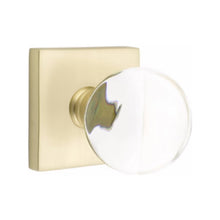 Load image into Gallery viewer, BRISTOL GLASS (BL) PASSAGE (HALL/CLOSET) KNOB WITH 2-3/8" BACKSET AND 1/4" ROUND FACEPLATE AND STRIKEPLATE WITH MODERN ROSETTE