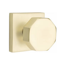 Load image into Gallery viewer, OCTAGON (OCT) PRIVACY (BED/BATH) KNOB WITH 2-3/8" BACKSET AND 1/4" ROUND FACEPLATE AND STRIKEPLATE