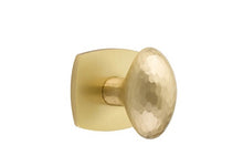 Load image into Gallery viewer, HAMMERED EGG (HE) PRIVACY (BED/BATH) KNOB WITH 2-3/8" BACKSET AND 1/4" ROUND FACEPLATE AND STRIKEPLATE